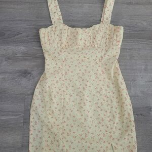 Princess Polly Freya Mini Dress Yellow Floral Size 6